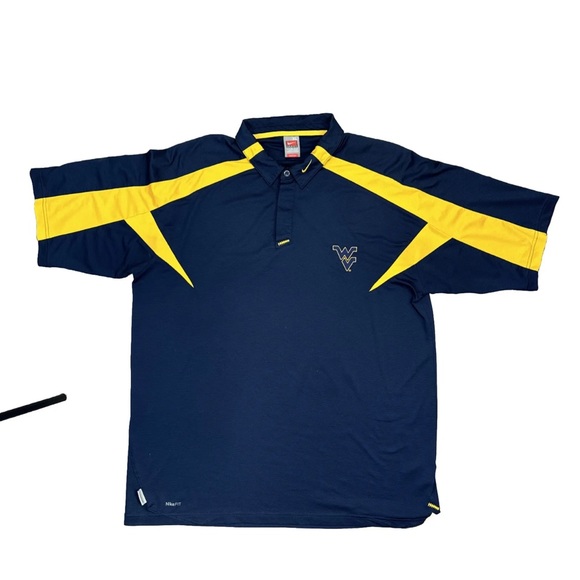 Team Nike West Virginia WVU Mountaineers Polo Shirt Dri-FIT Team Issued Size XL - Picture 1 of 9